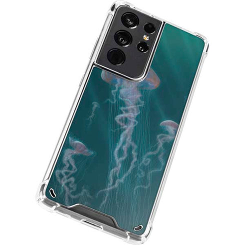 Vincent Hie Blue Jellyfish Galaxy S21 Ultra 5G Clear Case